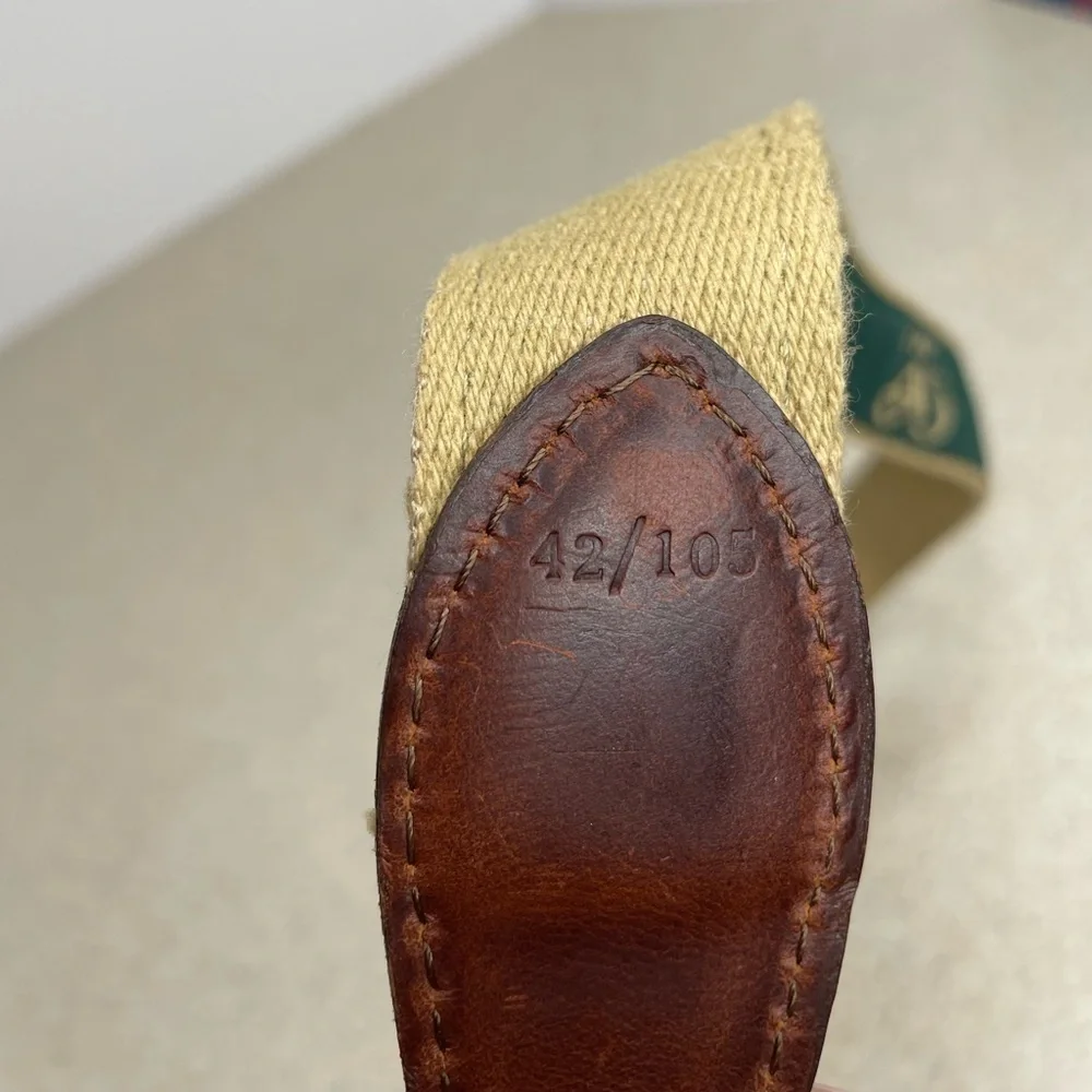 NWOT Green Fabric Ribbon Leather Belt Size 42